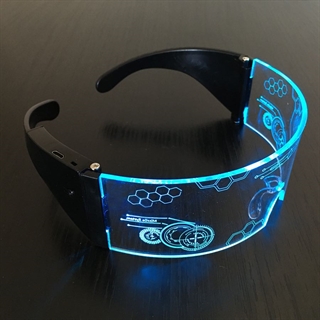 LED brille med 7 lysfarver - Sort